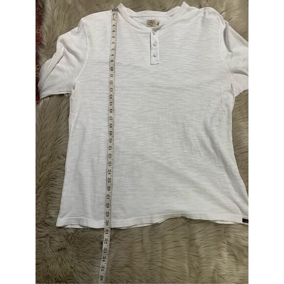 Faherty Men's White Henley Shirt 100% Cotton Long Sleeve Soft Knit XL - Picture 7 of 10